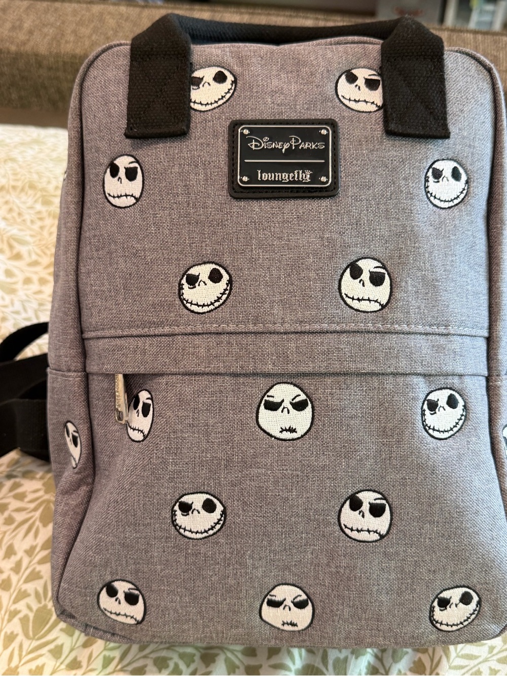 Loungefly Gray Jack Skellington Embroidered Backpack